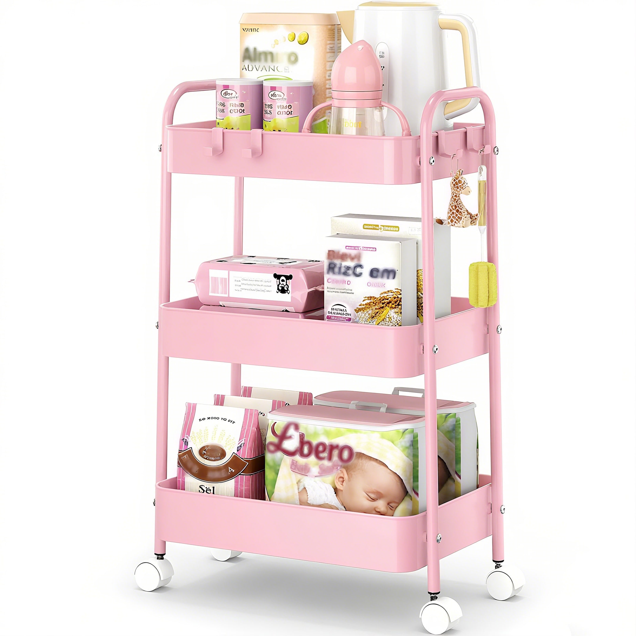 Baby Nursery Office - Chariot de rangement à 3 niveaux