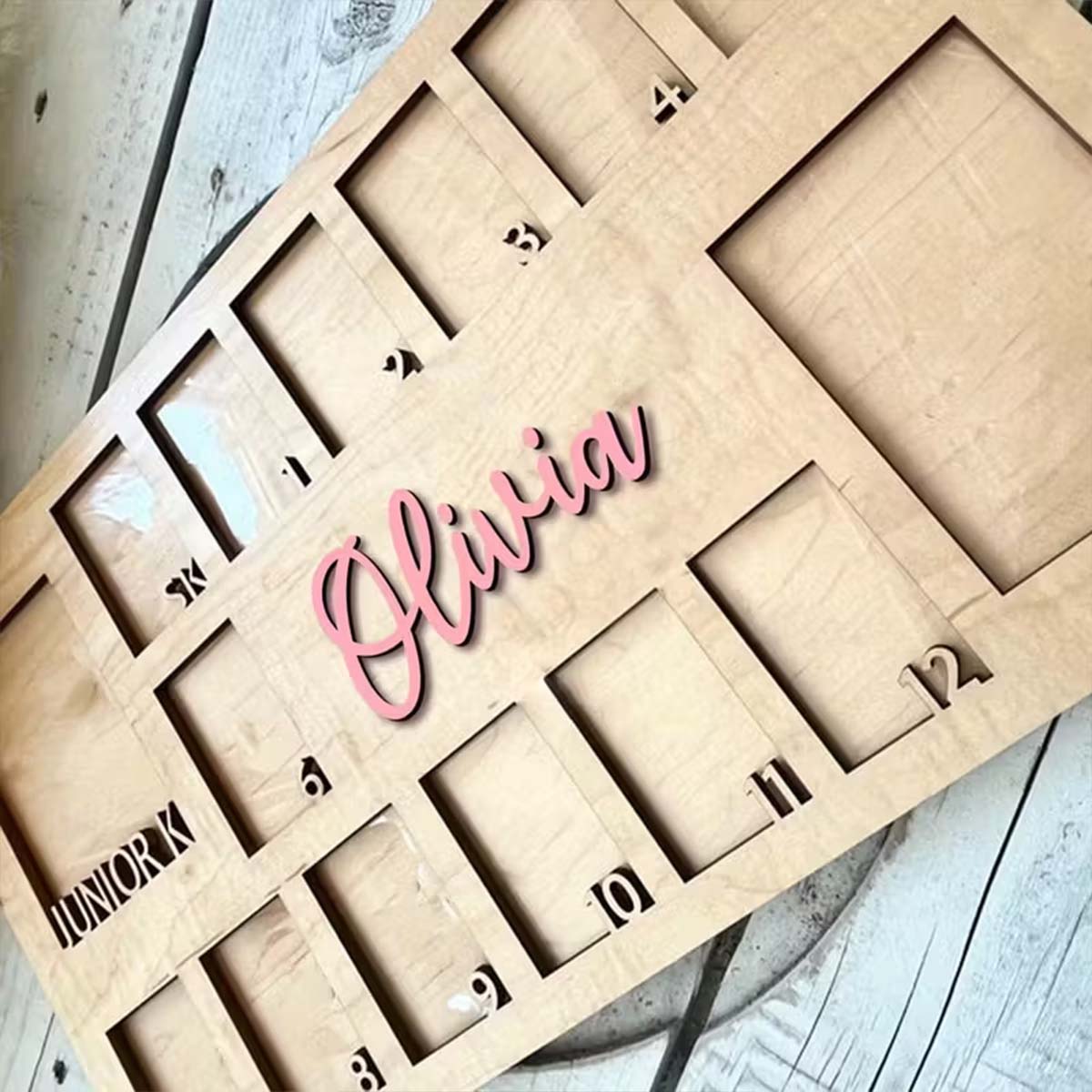 Photo Frame Baby - Cadre photo personnalisé en bois, plaque