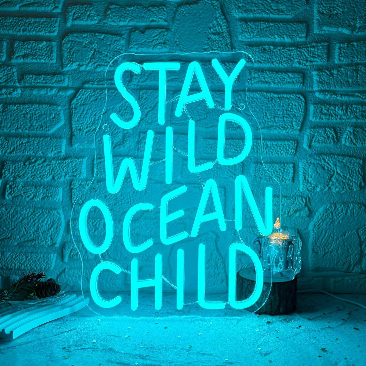Baby Nursery Ocean Theme - Enseigne néon LED USB à intensité