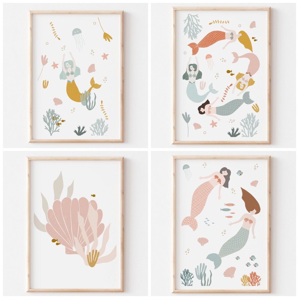 Baby Nursery Ocean Theme - Décoration murale imprimable sur toile thème