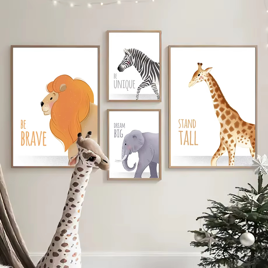 Baby Nursery Animal Pictures - Citations inspirantes, Art Mural pour pépinière,