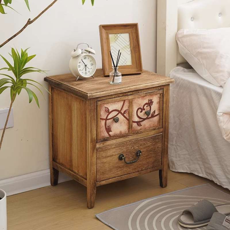Baby Nursery Table - Table de chevet en bois naturel,