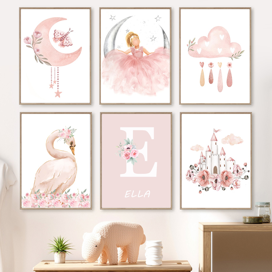Toile murale d'ange rose pour  - Baby Nursery Animal Pictures avis et prix
