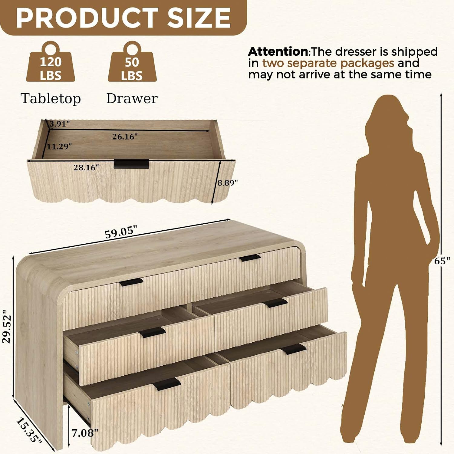 Commode à 6 tiroirs en bois av - Baby Nursery Chest Of Drawers avis et prix