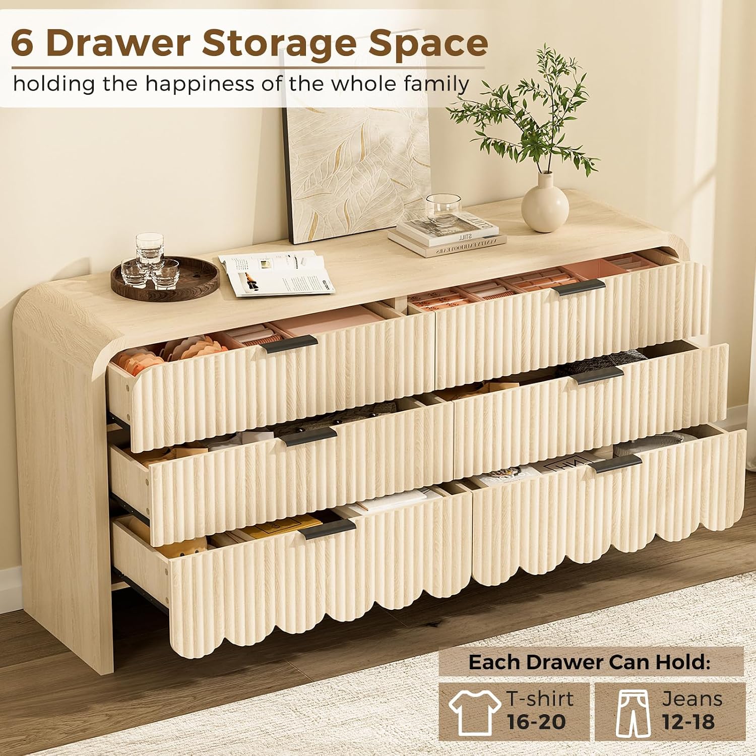 Commode à 6 tiroirs en bois av - Baby Nursery Chest Of Drawers avis et prix