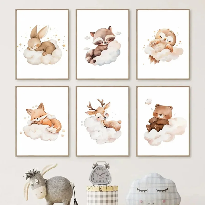 Dessin animé nuage Animal toil - Baby Nursery Animal Pictures avis et prix