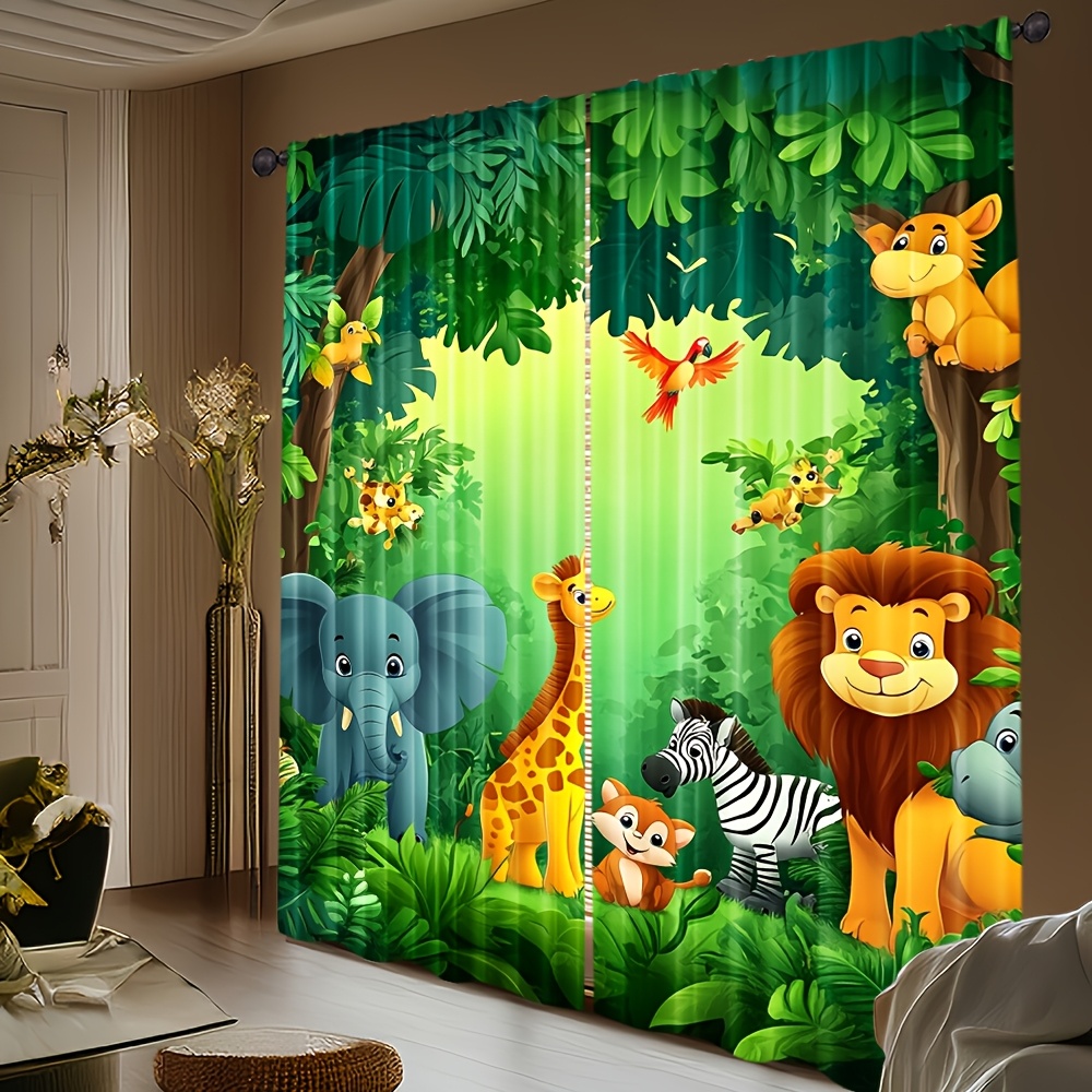 2 rideaux animaux de dessin an - Baby Nursery Office avis et prix