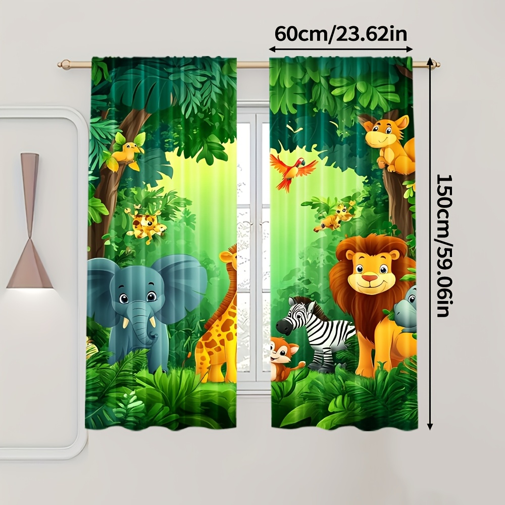 2 rideaux animaux de dessin an - Baby Nursery Office avis et prix