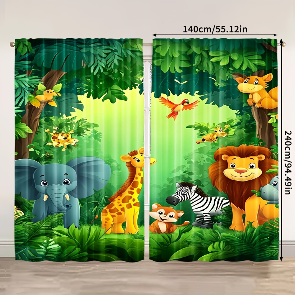 2 rideaux animaux de dessin an - Baby Nursery Office avis et prix