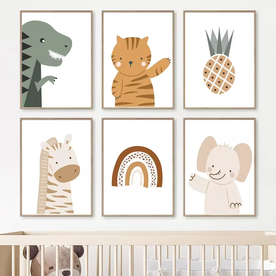 Peinture sur Toile Imprimée Ar - Baby Nursery Animal Pictures avis et prix