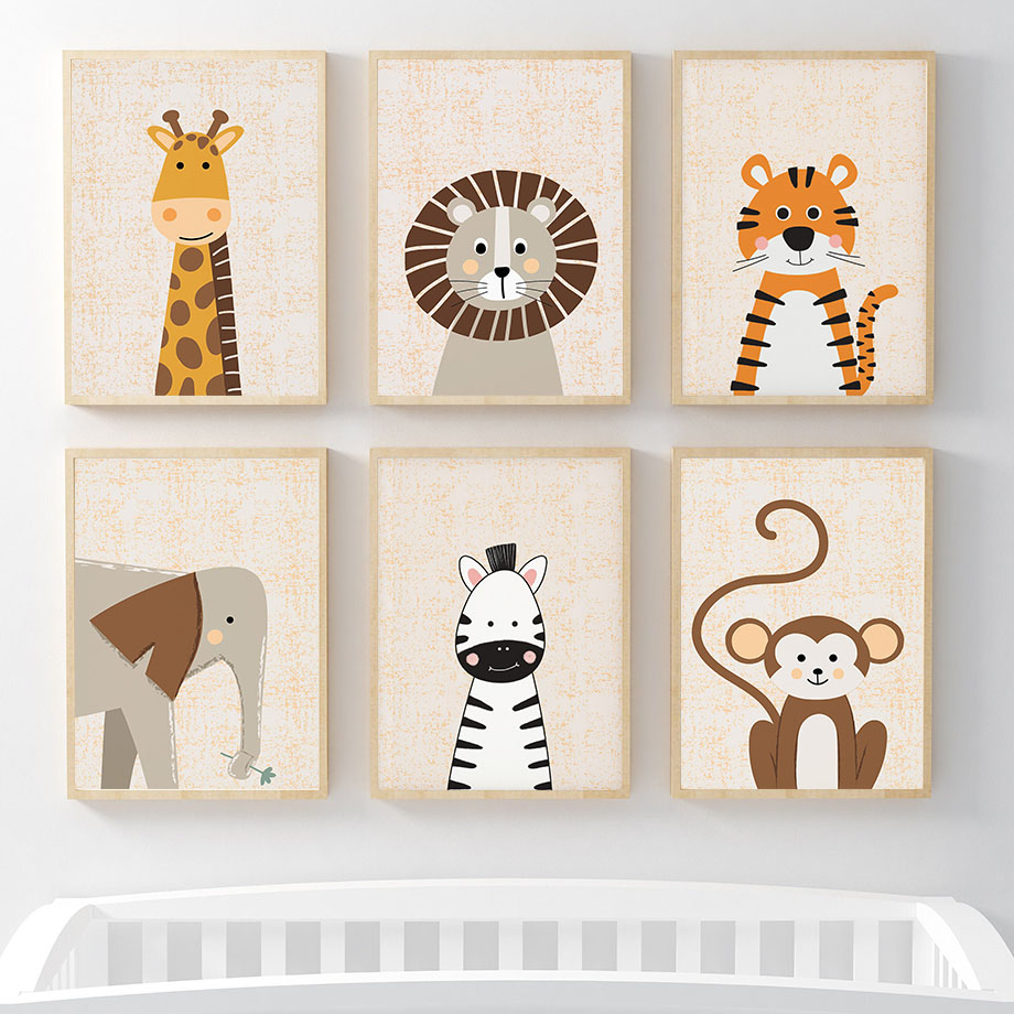 Tableau mural en toile avec mo - Baby Nursery Animal Pictures avis et prix