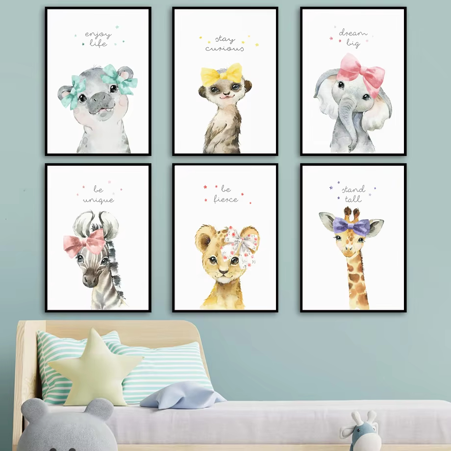 Lion zèbre girafe éléphant hip - Baby Nursery Animal Pictures avis et prix