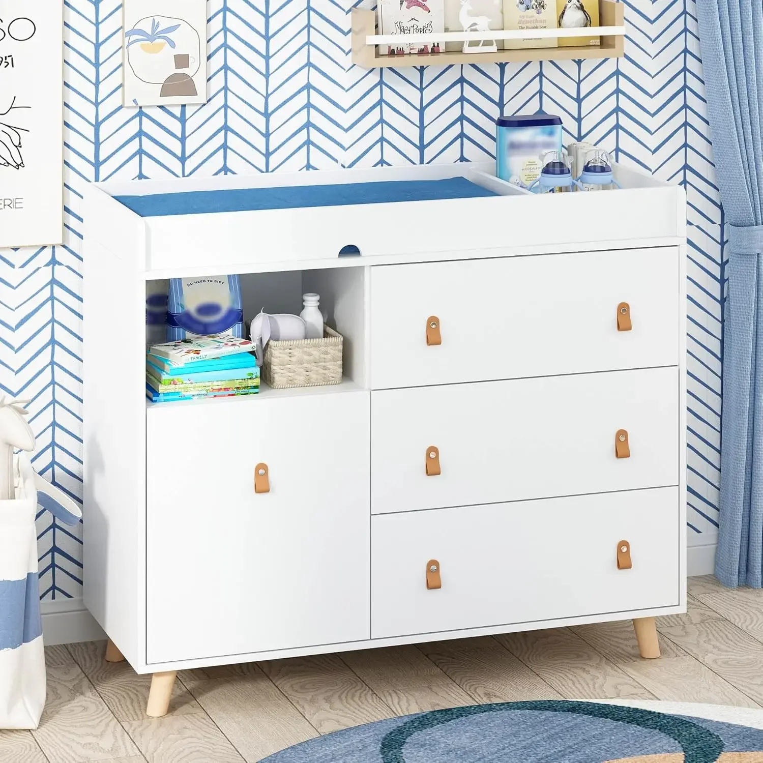 Commode à langer pour bébé ave - Baby Nursery Chest Of Drawers avis et prix