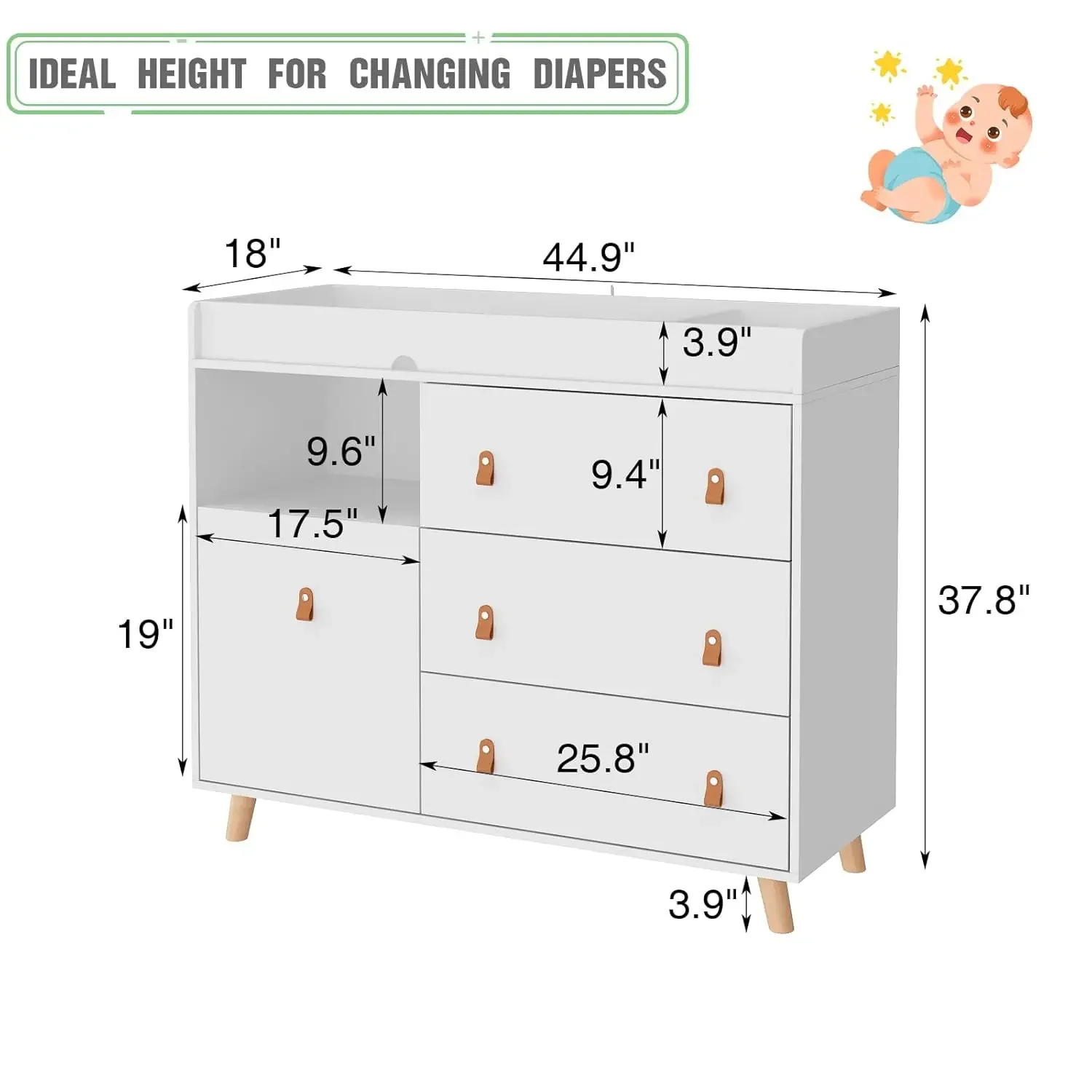 Commode à langer pour bébé ave - Baby Nursery Chest Of Drawers avis et prix